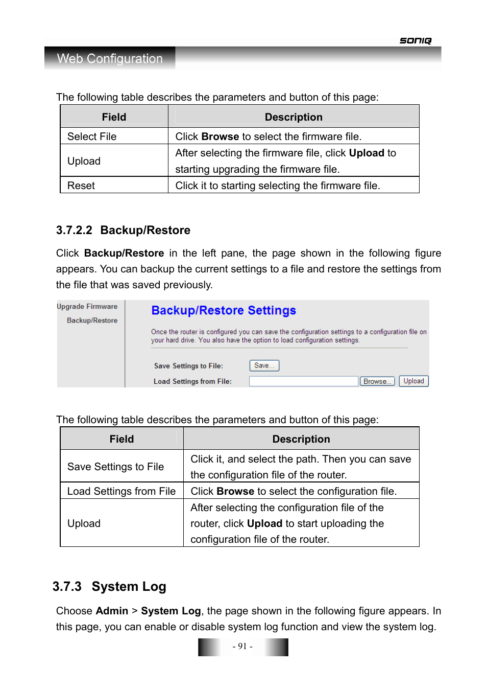 3 system log | SONIQ CWR300ND User Manual | Page 93 / 101