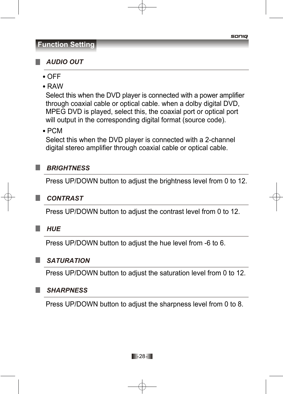 SONIQ D100 User Manual | Page 29 / 34