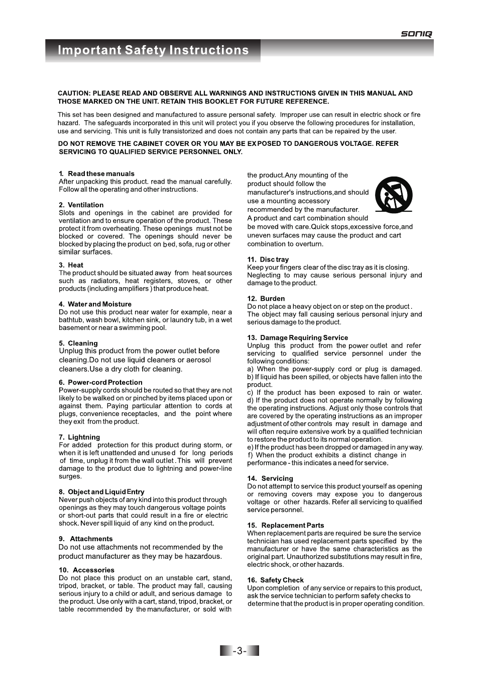 SONIQ D101 User Manual | Page 3 / 21