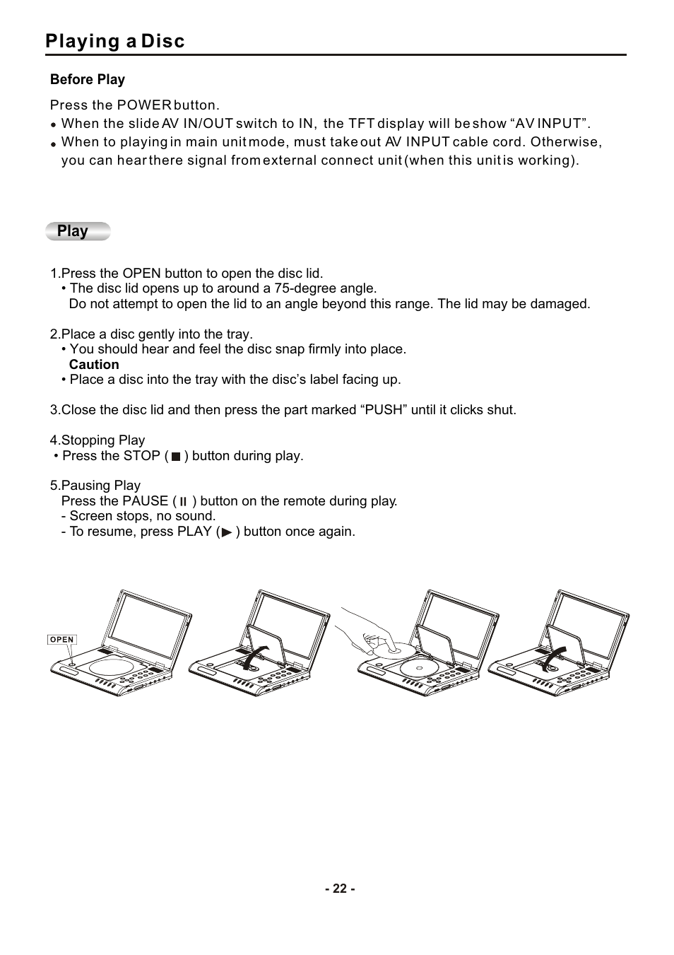 Playing a disc | SONIQ DVP1000 User Manual | Page 23 / 41