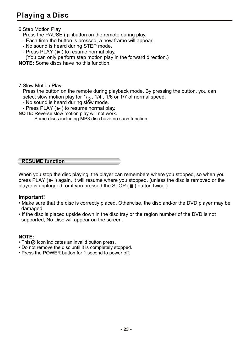 Playing a disc | SONIQ DVP1000 User Manual | Page 24 / 41