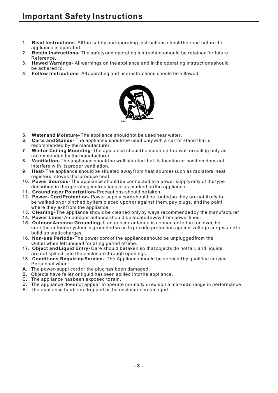 Important safety instructions | SONIQ DVP1000 User Manual | Page 4 / 41