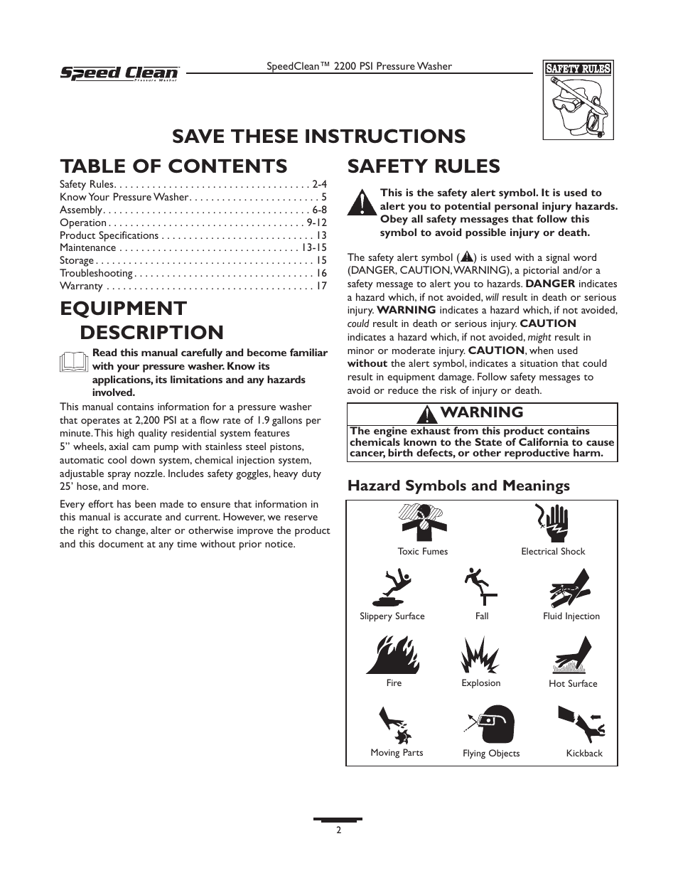 Briggs & Stratton 020239-0 User Manual | Page 2 / 32