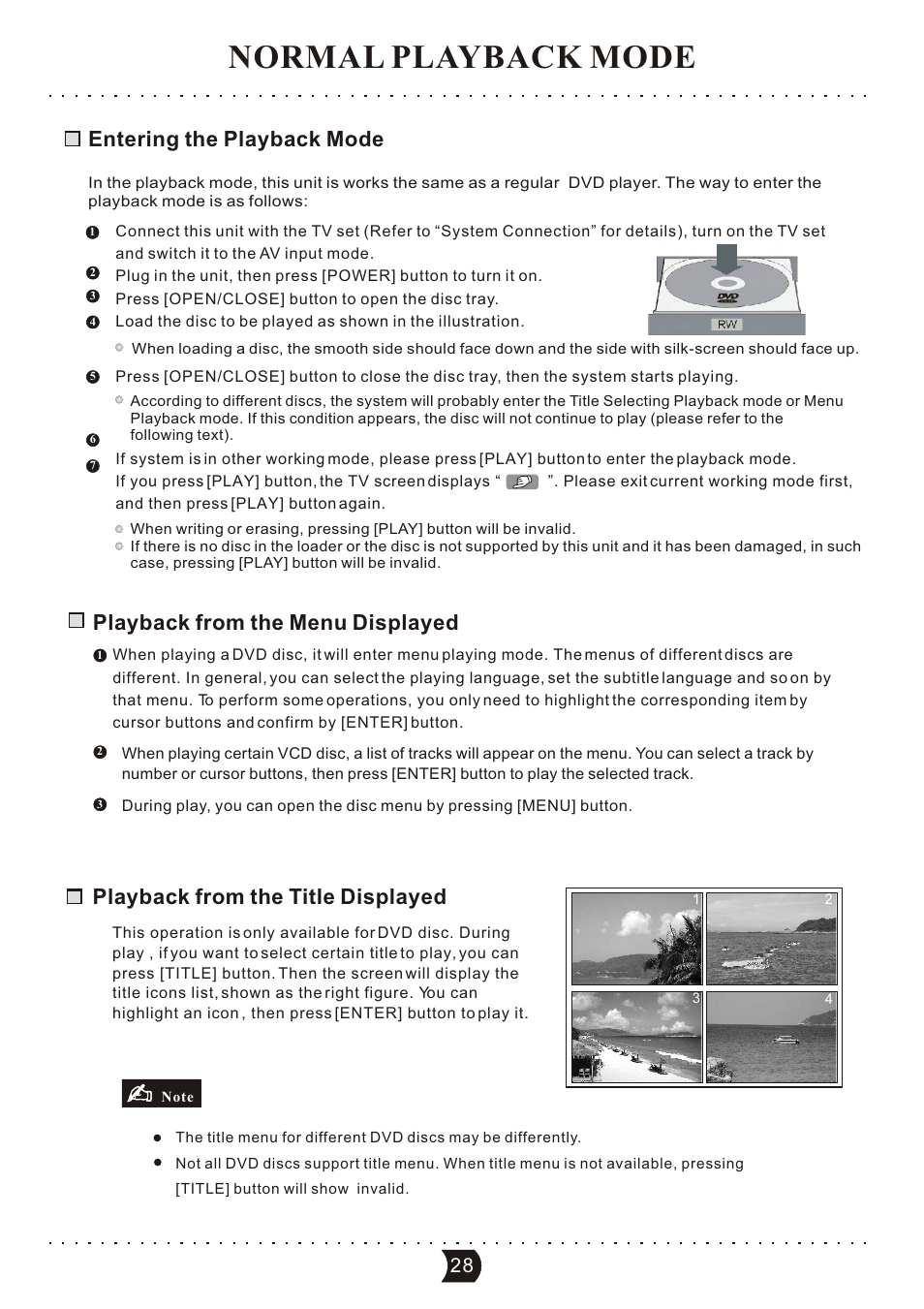 Normal playback mode, Entering the playback mode | SONIQ DVR150 User Manual | Page 33 / 54
