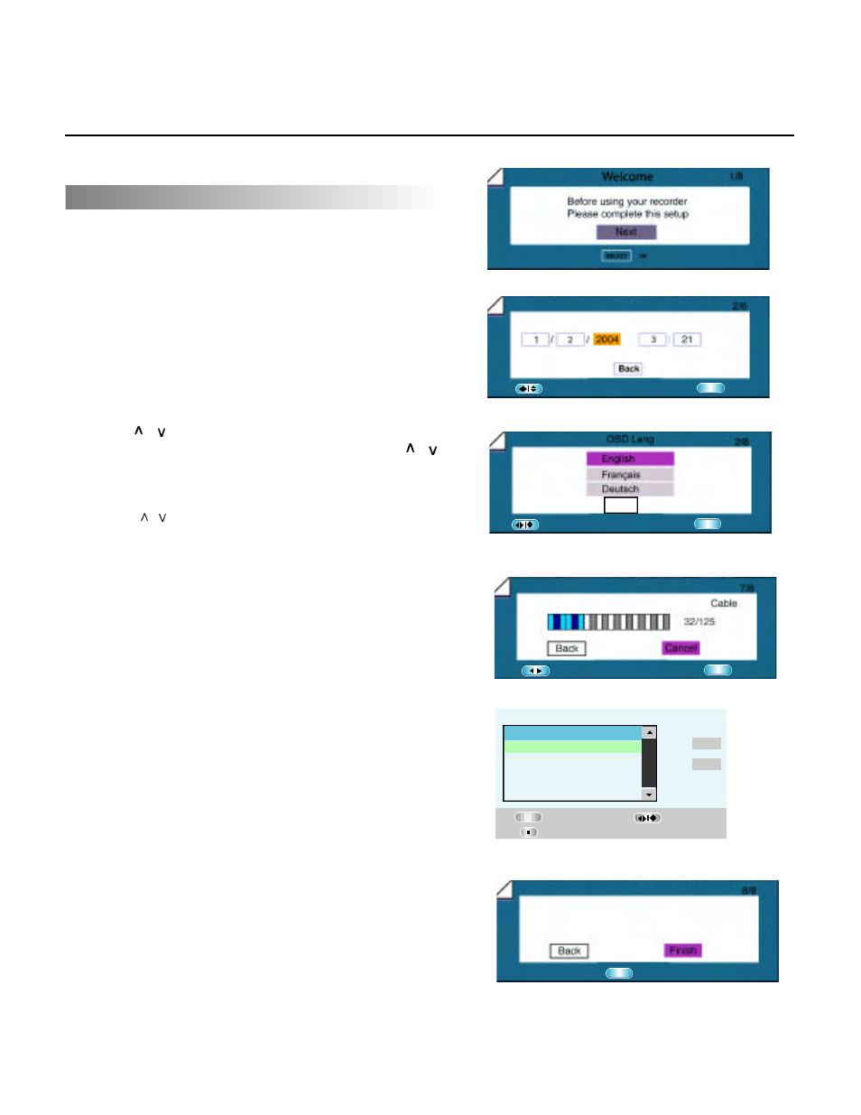 Quick start guide, Initial setup | SONIQ DVR200 User Manual | Page 9 / 33