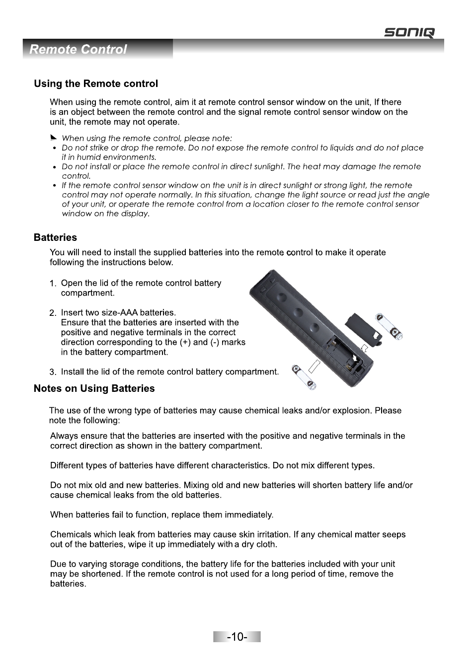 页面 12 | SONIQ E16Z11B User Manual | Page 12 / 37