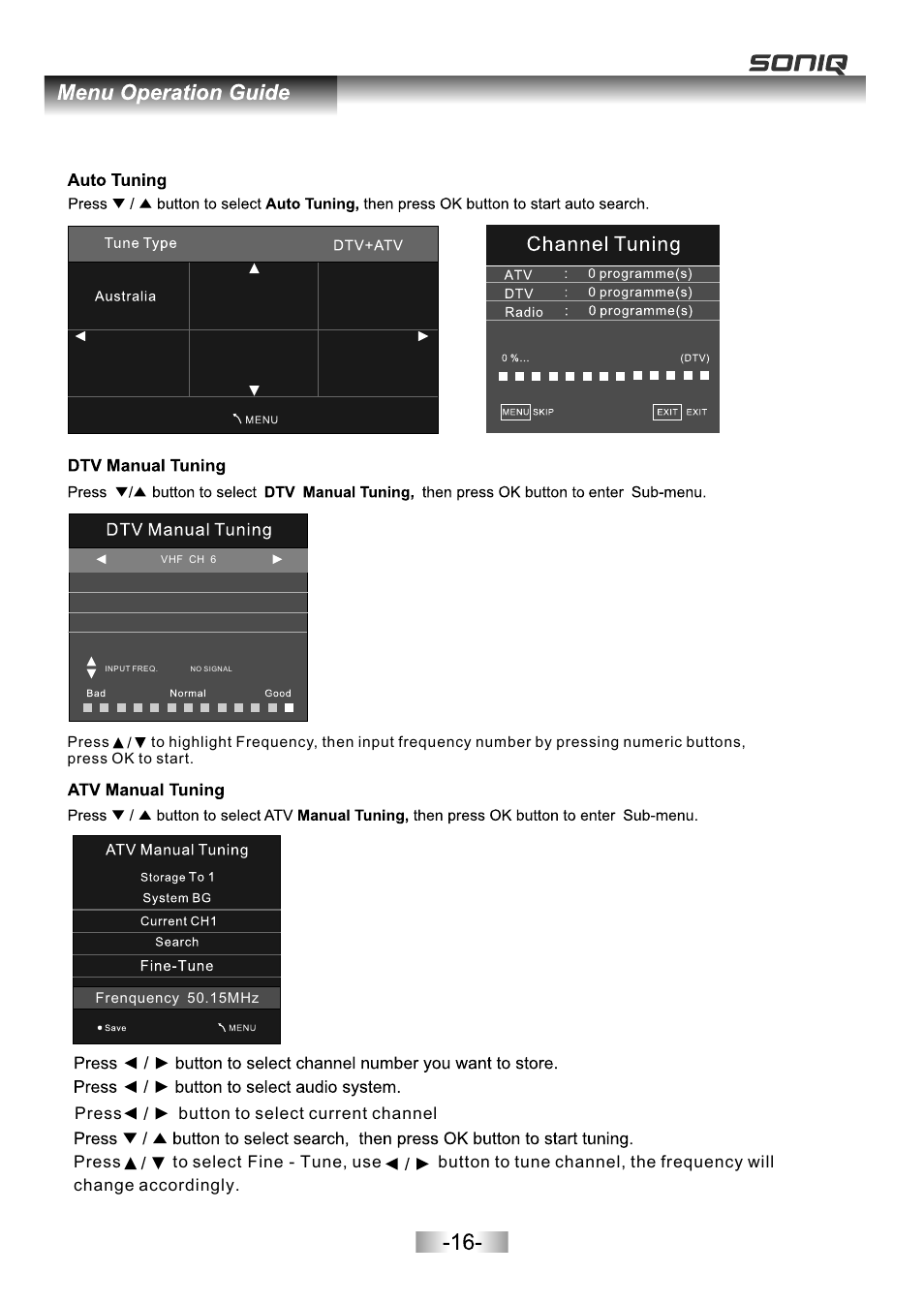 页面 18 | SONIQ E16Z11B User Manual | Page 18 / 37