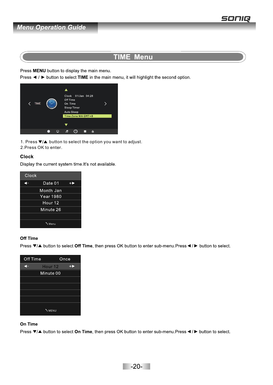 页面 22 | SONIQ E16Z11B User Manual | Page 22 / 37