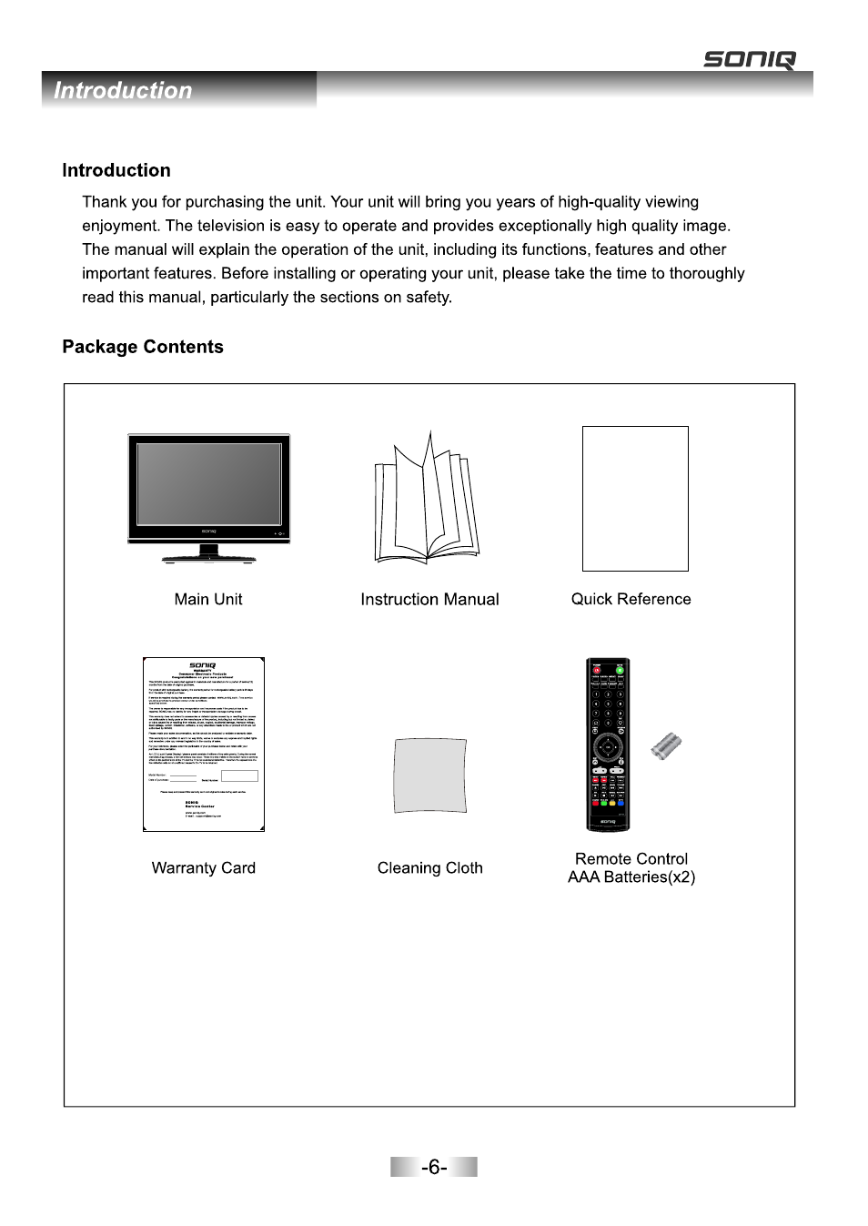 页面 8 | SONIQ E16Z11B User Manual | Page 8 / 37