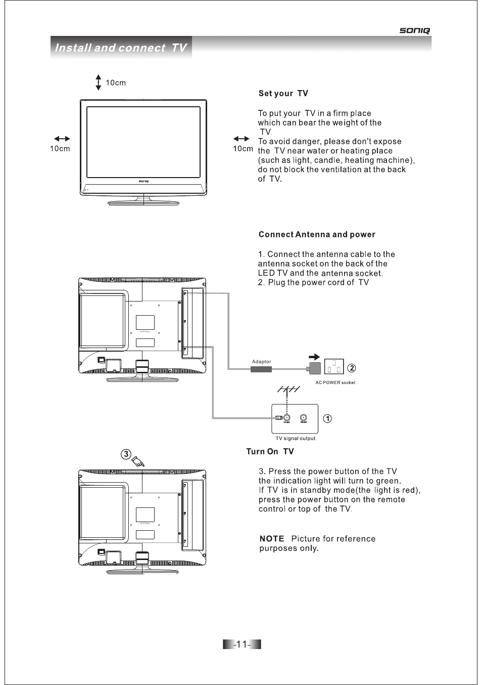 页 11 | SONIQ E19Z10A User Manual | Page 11 / 58