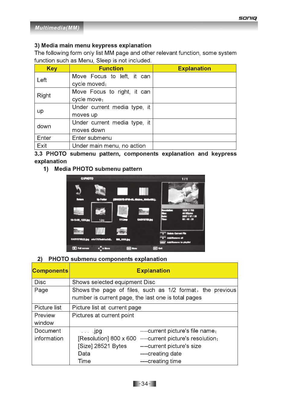 页 34 | SONIQ E19Z10A User Manual | Page 34 / 58