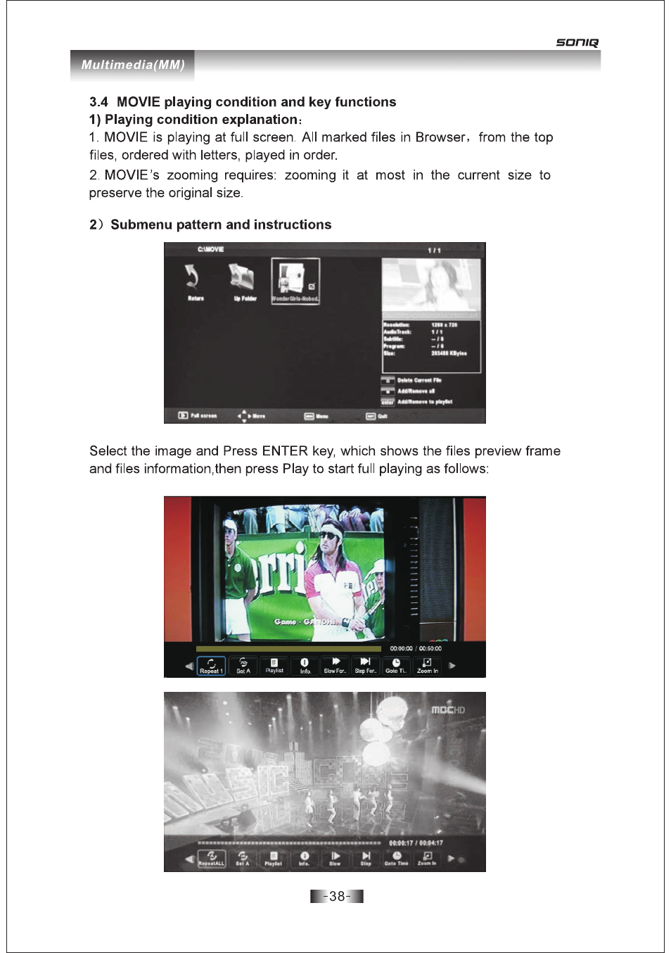 页 38 | SONIQ E19Z10A User Manual | Page 38 / 58