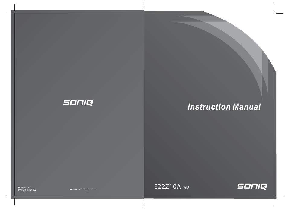 SONIQ E22Z10A User Manual | Page 34 / 34