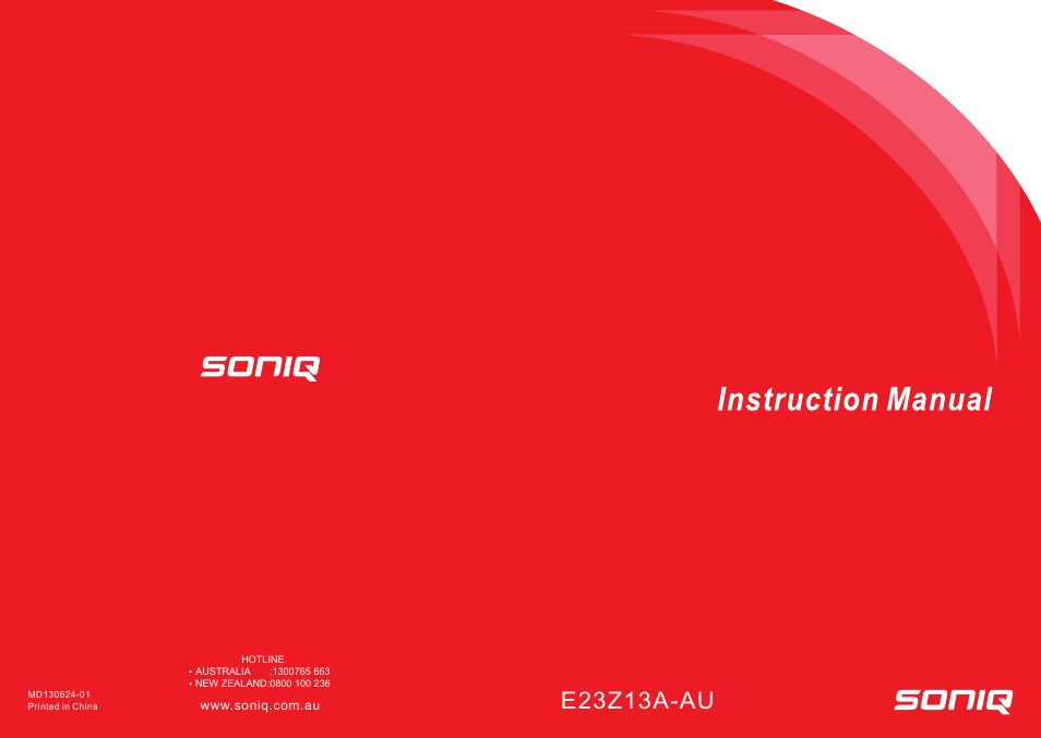 SONIQ E23Z13A REV AC User Manual | 21 pages