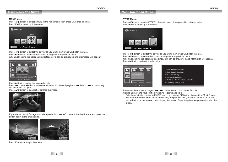 页 15, Osd menu operation, Menu operation guide | SONIQ E23Z13A REV AC User Manual | Page 15 / 21