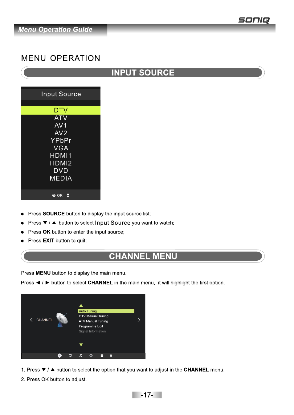 页面 19 | SONIQ E26Z11B User Manual | Page 18 / 45
