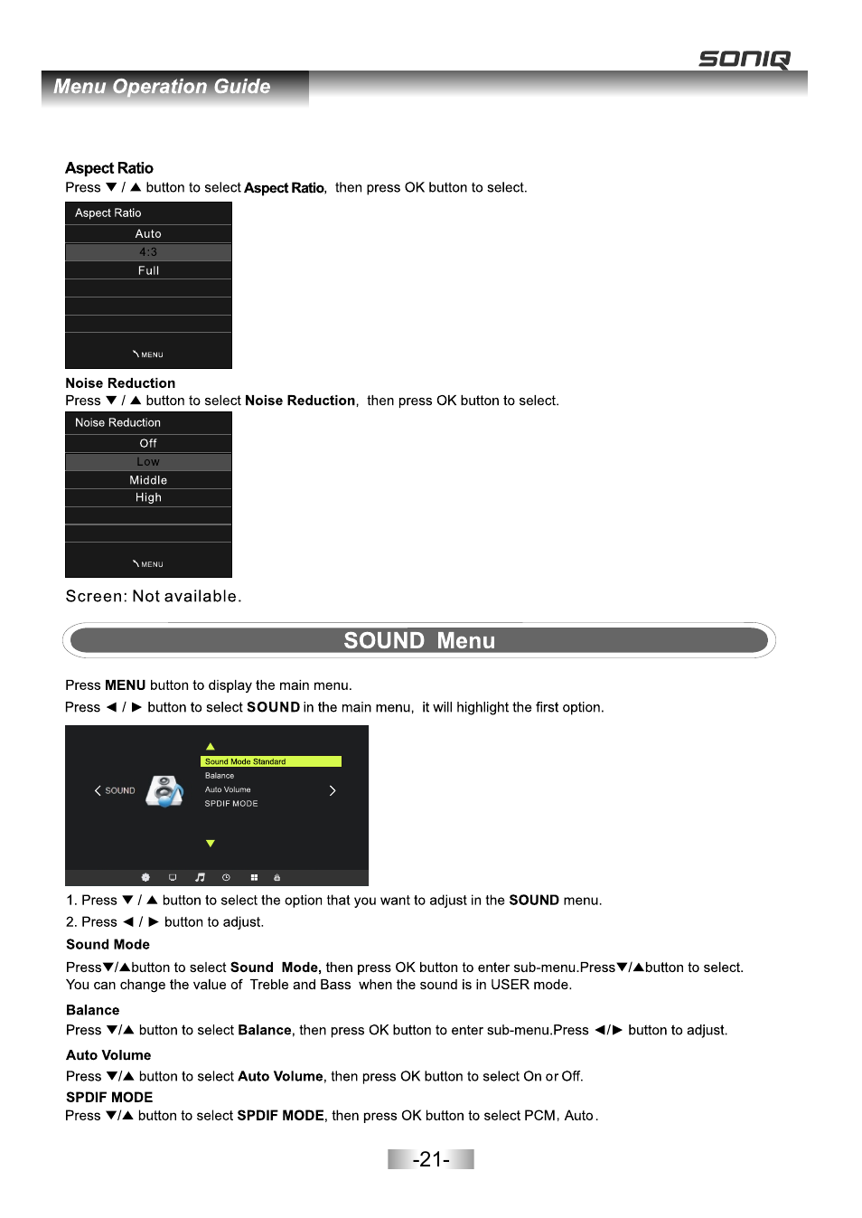 页面 23 | SONIQ E26Z11B User Manual | Page 22 / 45