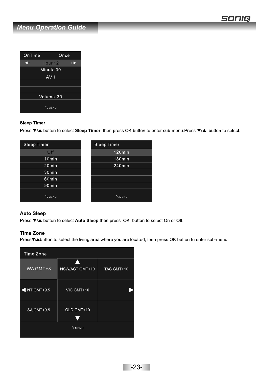 页面 25 | SONIQ E26Z11B User Manual | Page 24 / 45