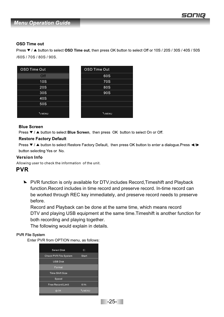 页面 27 | SONIQ E26Z11B User Manual | Page 26 / 45