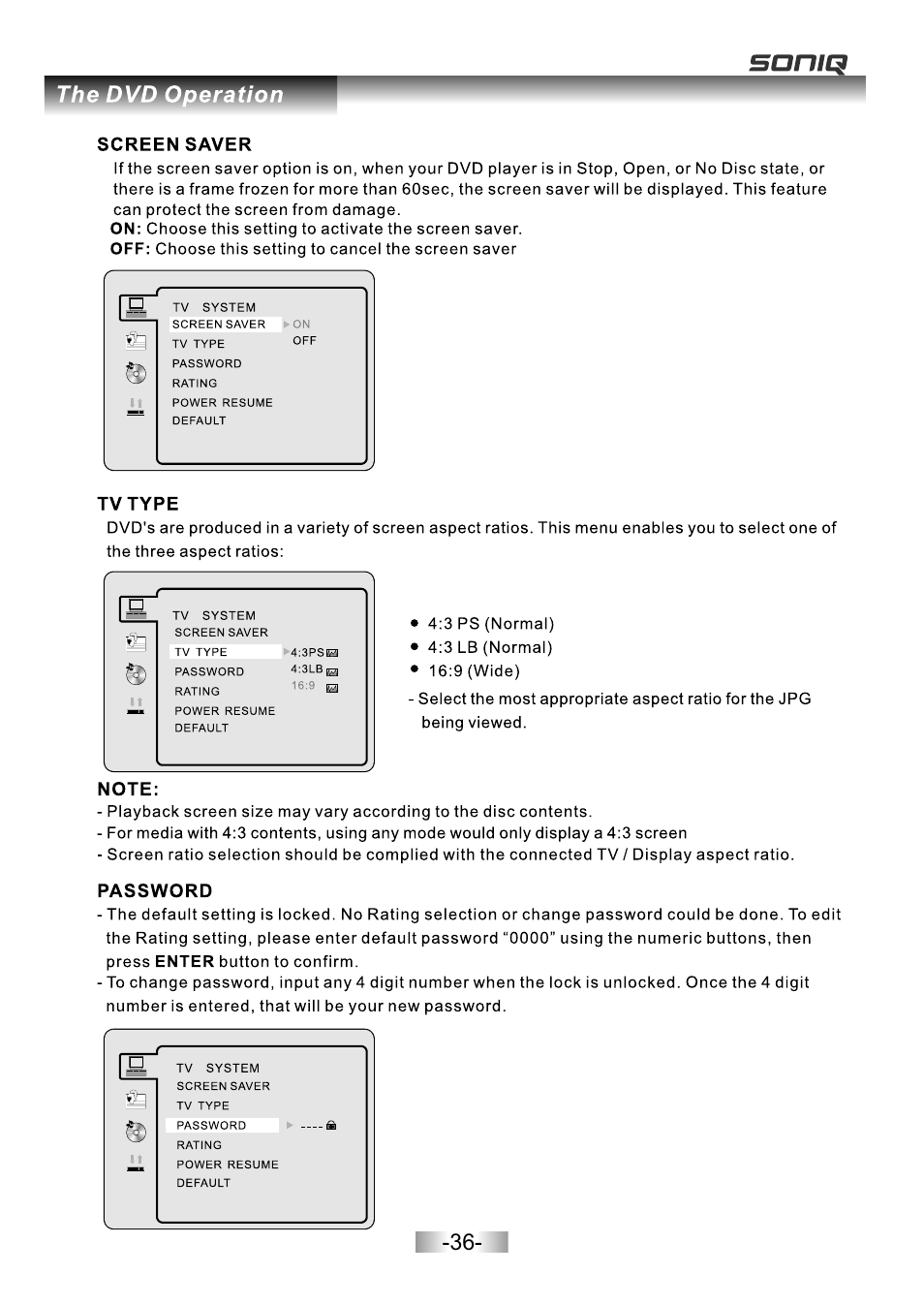 页面 38 | SONIQ E26Z11B User Manual | Page 37 / 45
