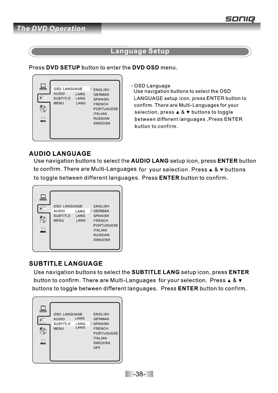 页面 40 | SONIQ E26Z11B User Manual | Page 39 / 45