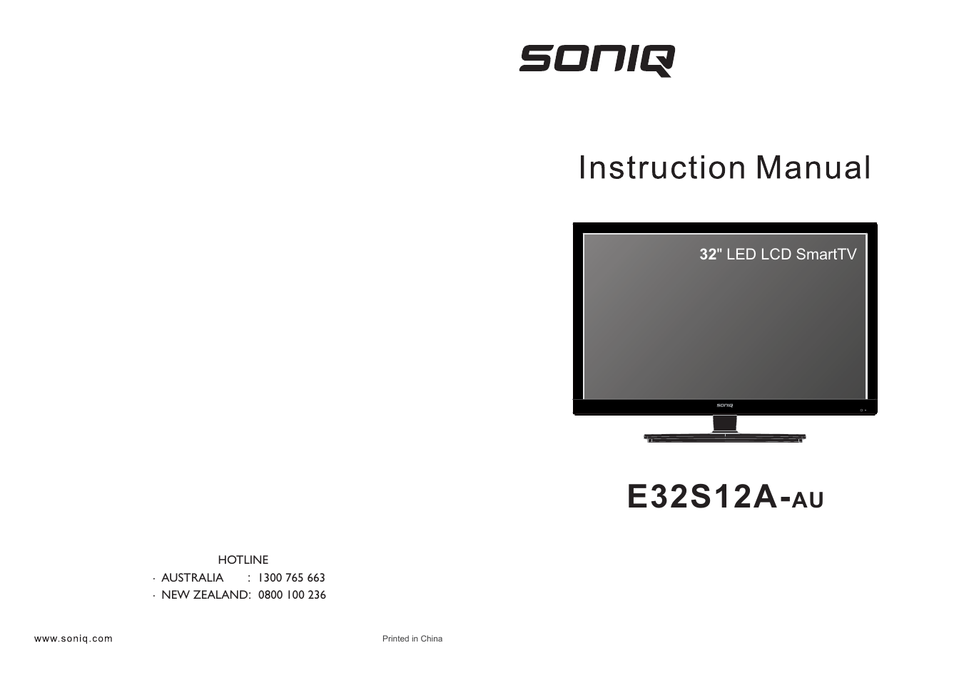 SONIQ E32S12A User Manual | 25 pages
