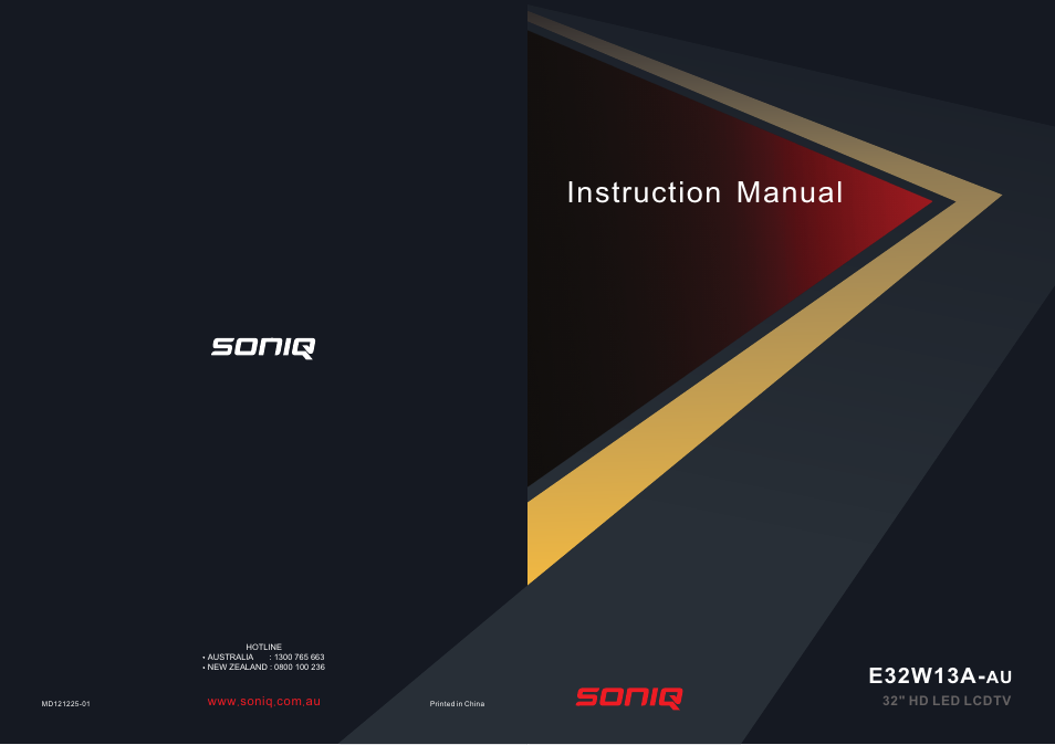 SONIQ E32W13A User Manual | 17 pages