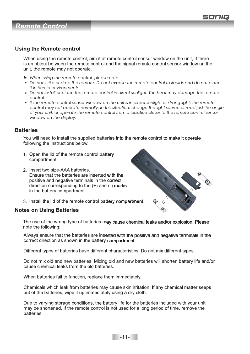 页 12 | SONIQ E32Z10A User Manual | Page 12 / 35