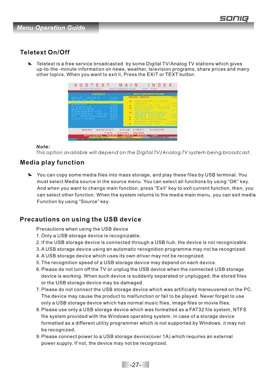 页 28 | SONIQ E32Z10A User Manual | Page 28 / 35