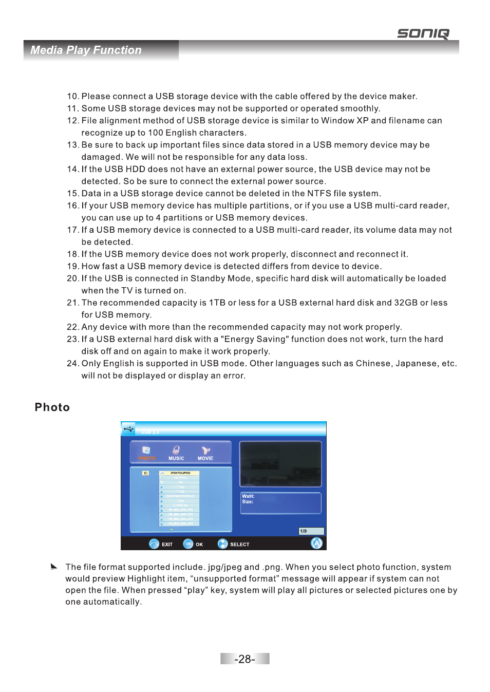页 29 | SONIQ E32Z10A User Manual | Page 29 / 35