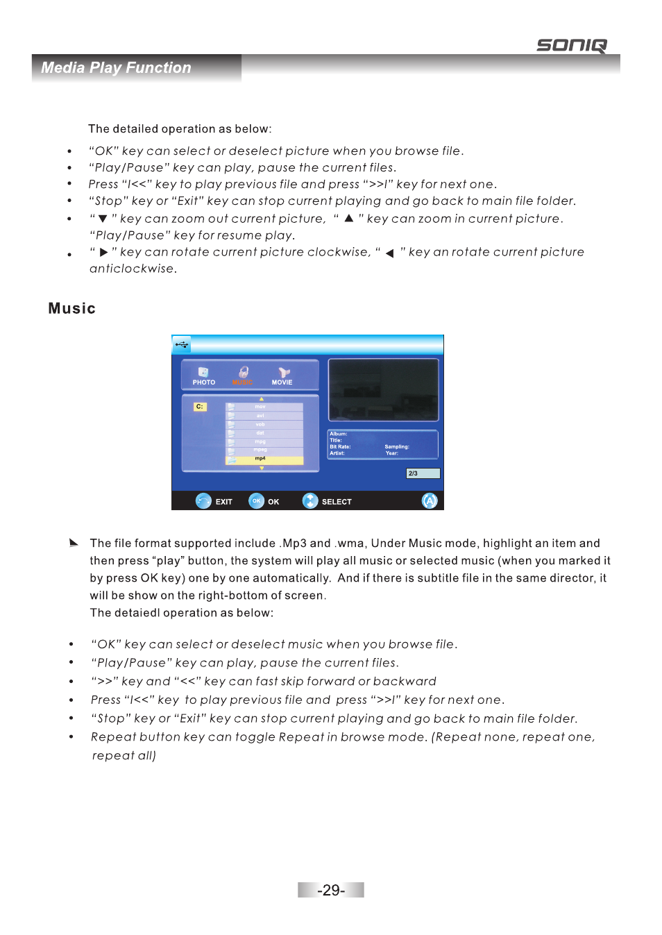 页 30 | SONIQ E32Z10A User Manual | Page 30 / 35