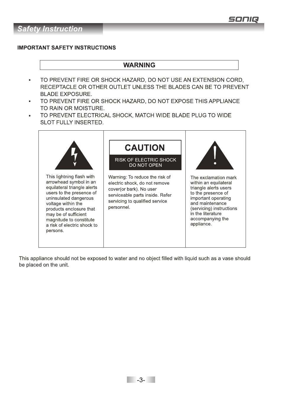 SONIQ E32Z10A User Manual | Page 4 / 35