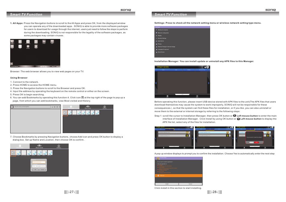 页 15, Smart tv function | SONIQ E40S12A User Manual | Page 15 / 25