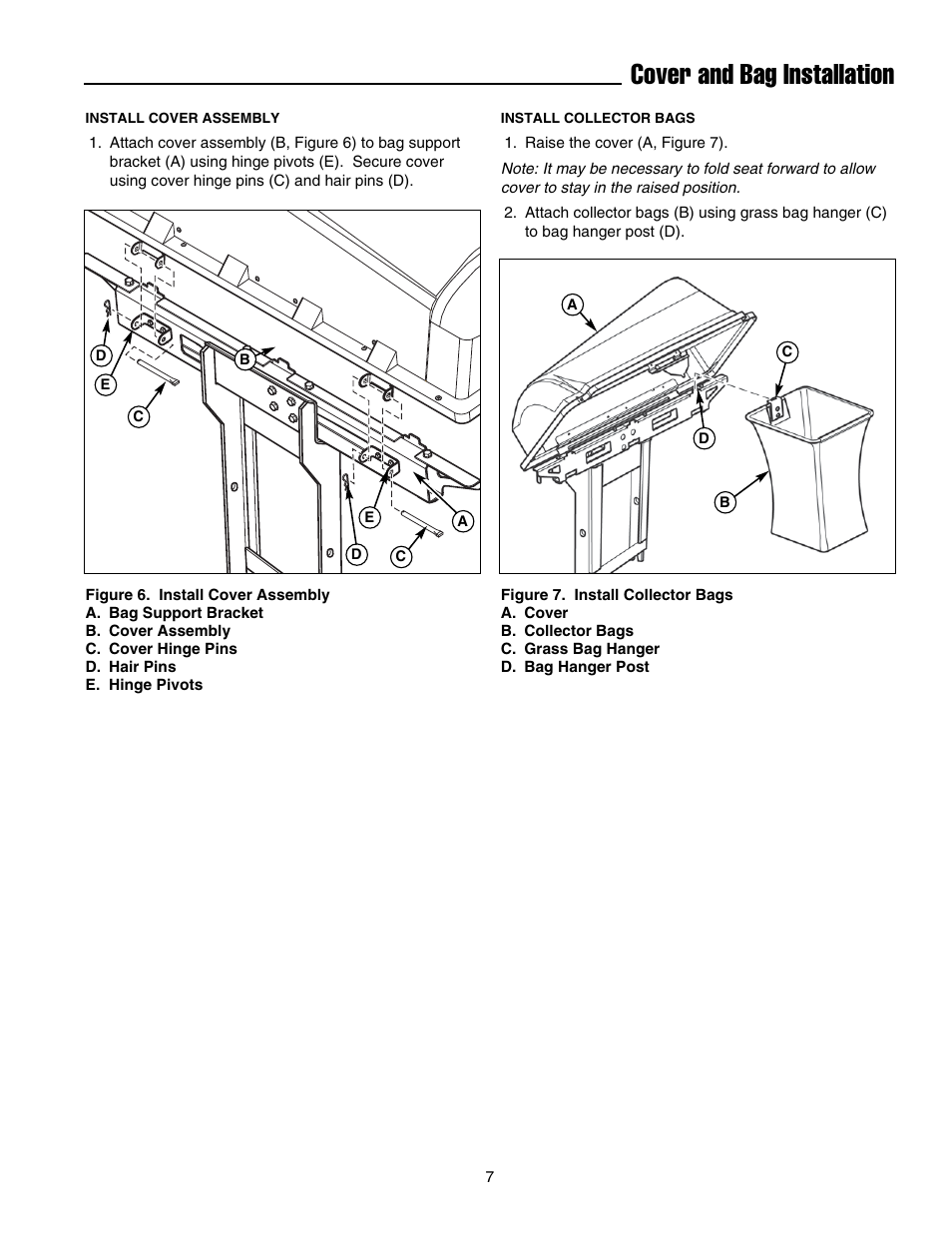 Cover and bag installation | Briggs & Stratton 5900703 User Manual | Page 9 / 16