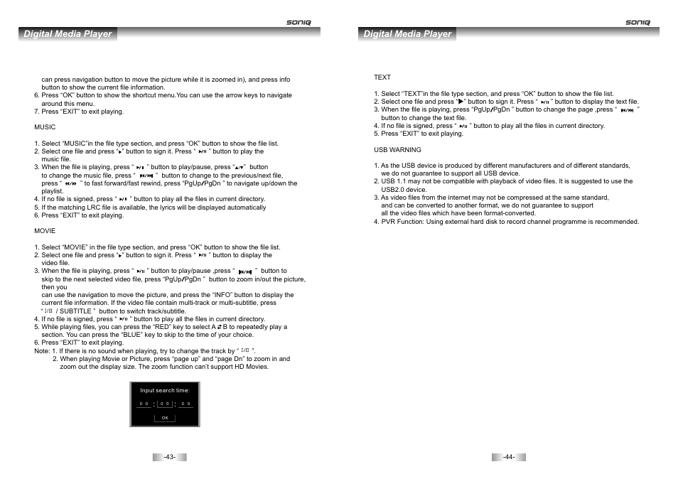 页 23, Digital media player | SONIQ E46Z10A User Manual | Page 23 / 25
