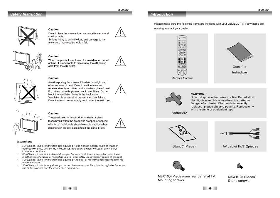 SONIQ E46Z10A User Manual | Page 4 / 25