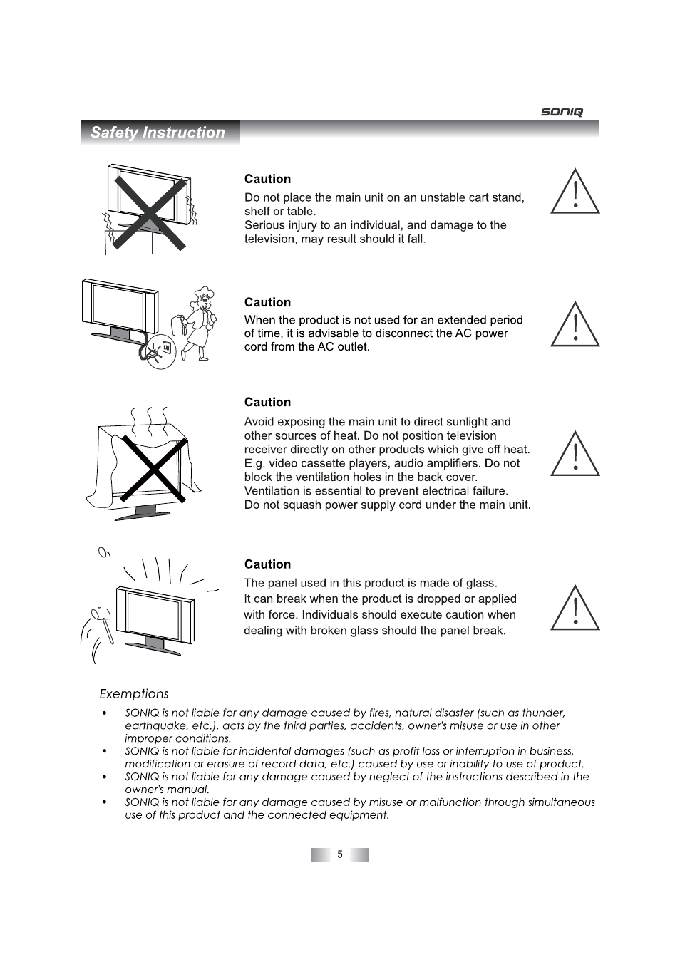 SONIQ E46Z11A User Manual | Page 6 / 55