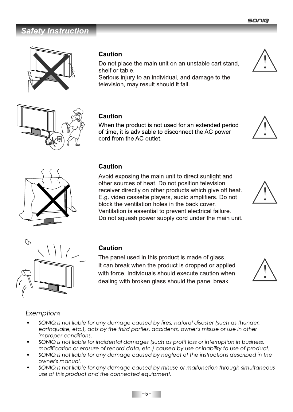 SONIQ E55Z11A User Manual | Page 6 / 55