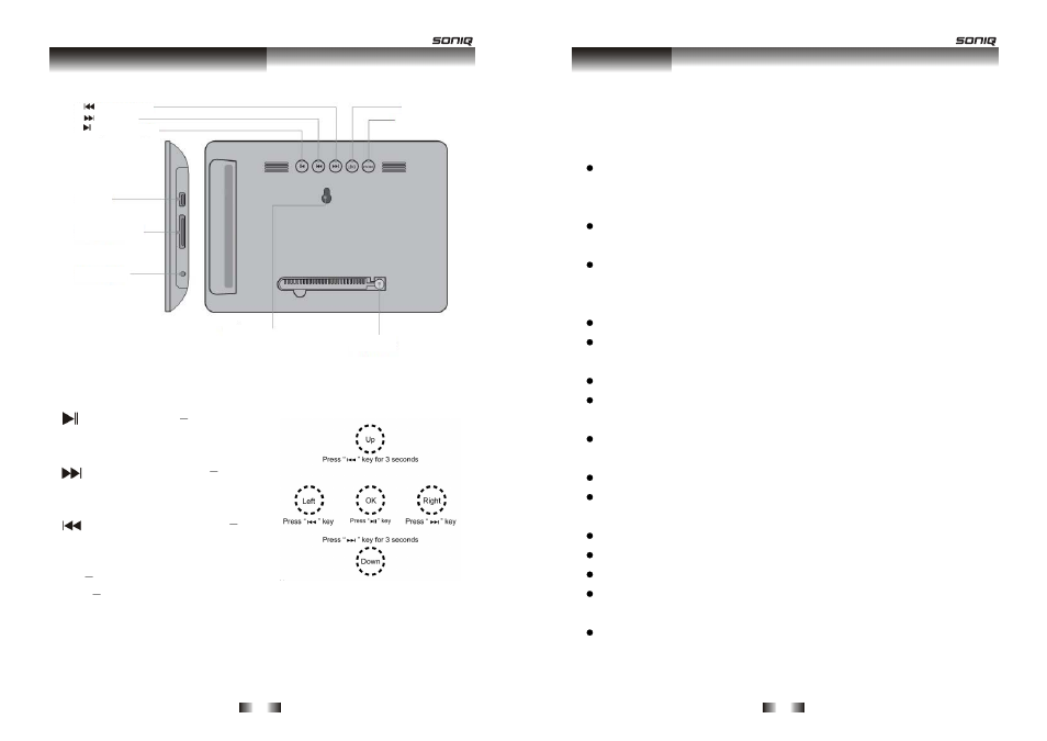 Your digital photo frame, Warnings | SONIQ F700 User Manual | Page 5 / 9