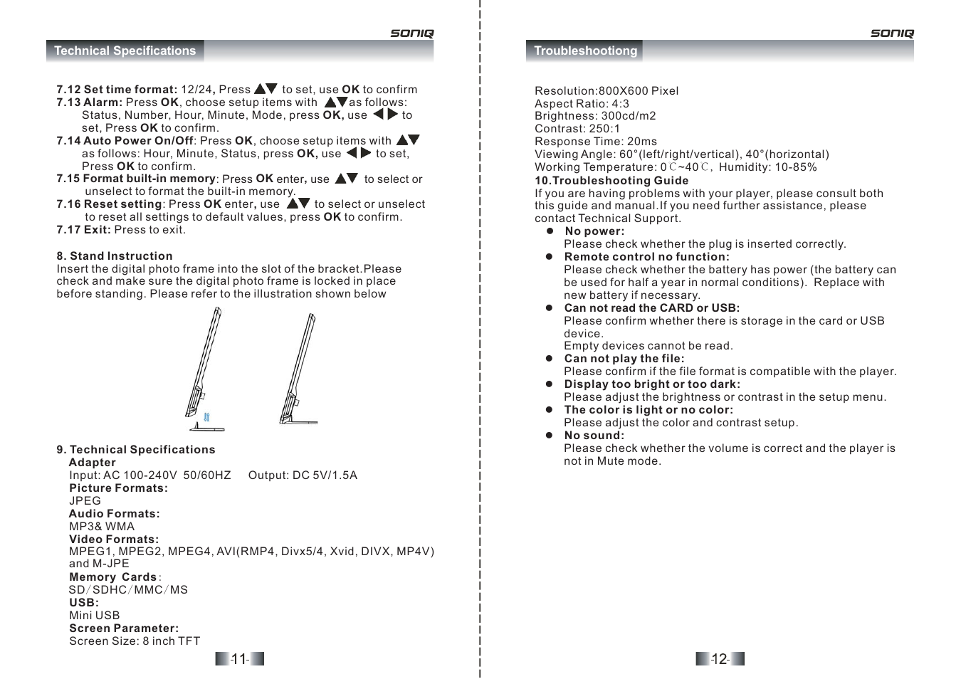 SONIQ F800 User Manual | Page 7 / 7