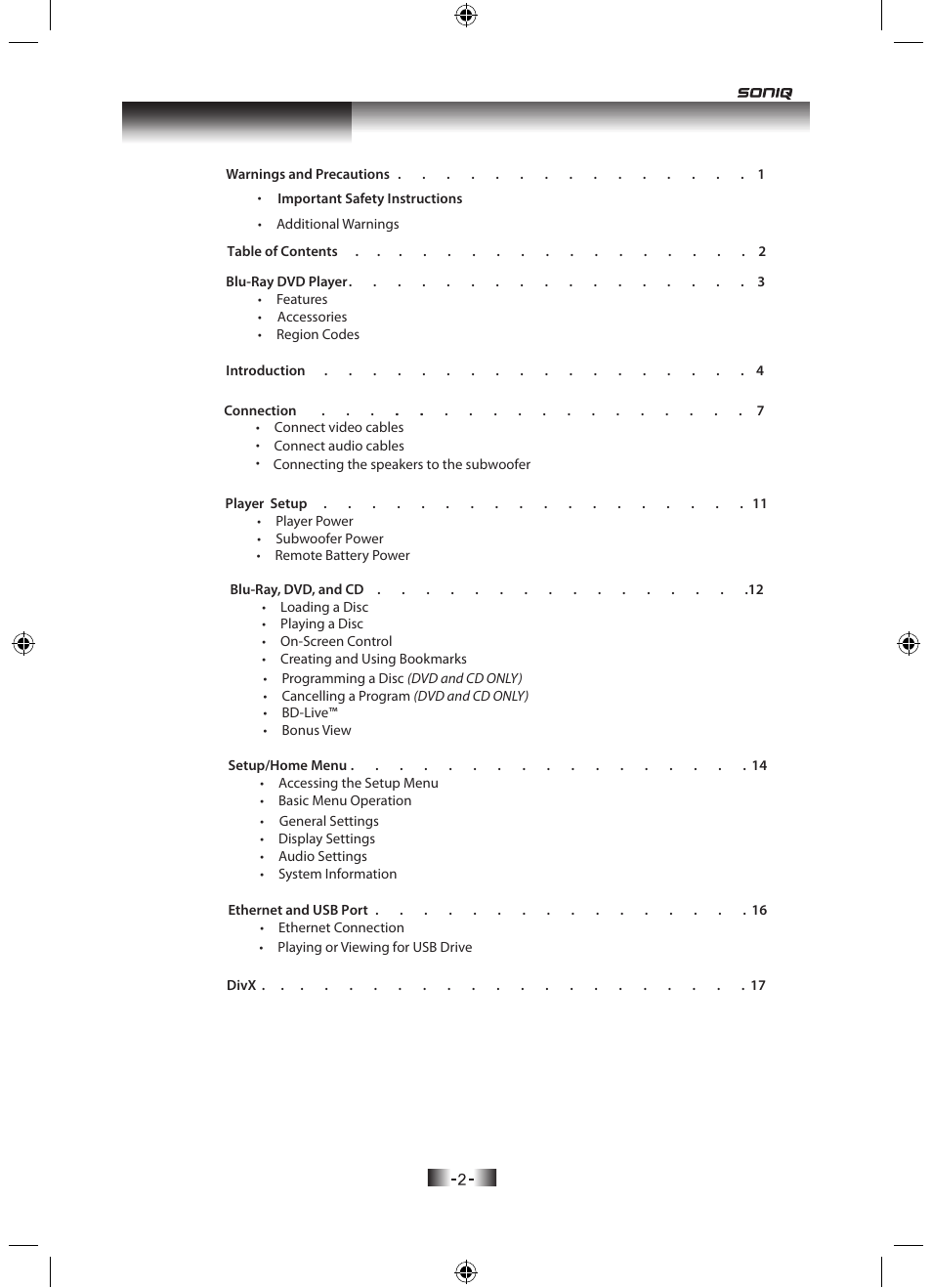 SONIQ H100 User Manual | Page 4 / 20