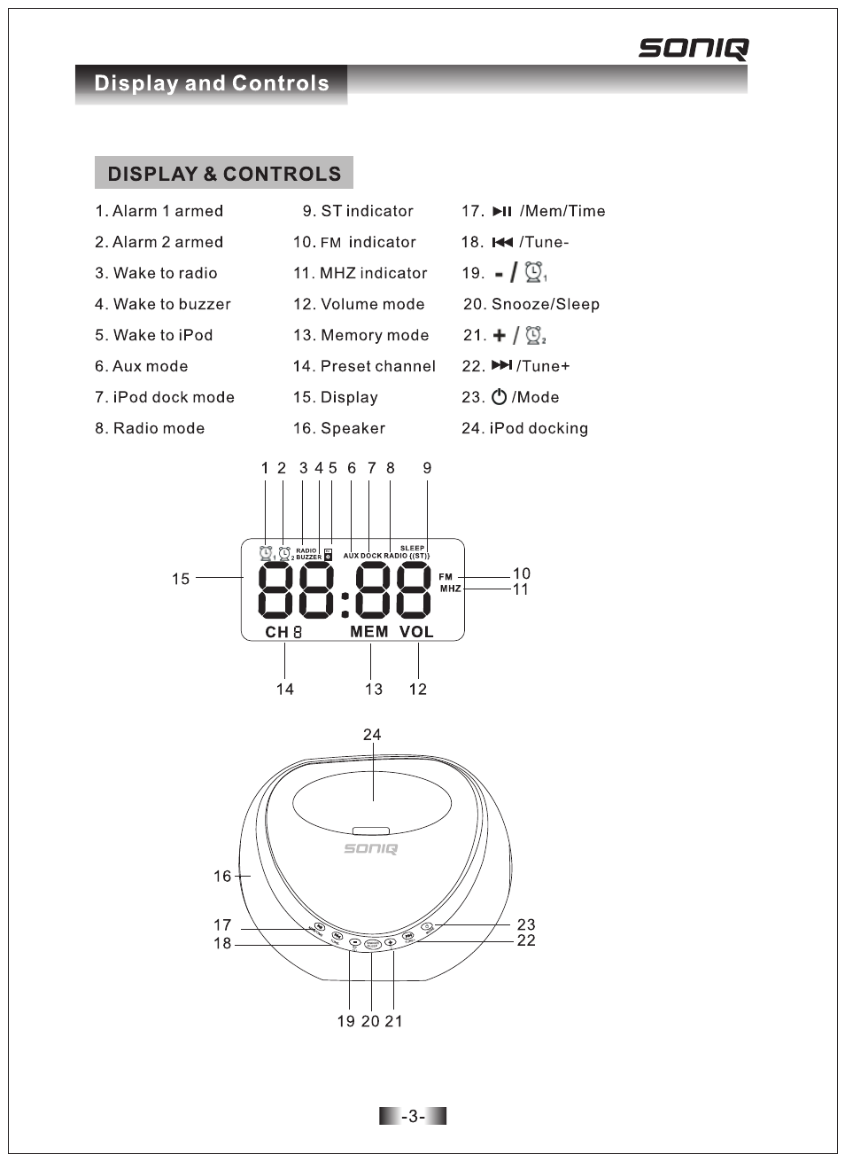 SONIQ i100B/P/K User Manual | Page 4 / 9