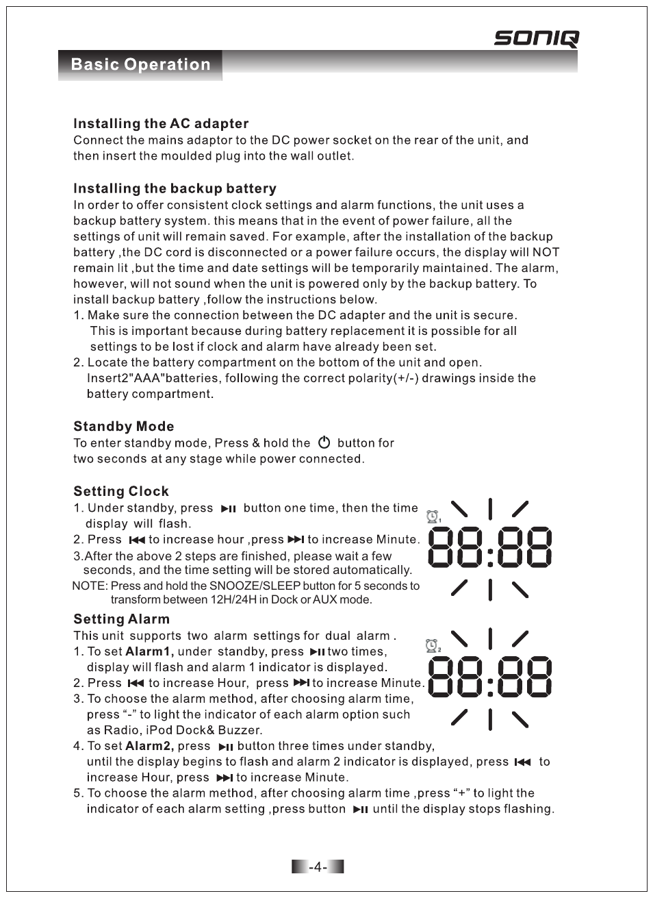 SONIQ i100B/P/K User Manual | Page 5 / 9