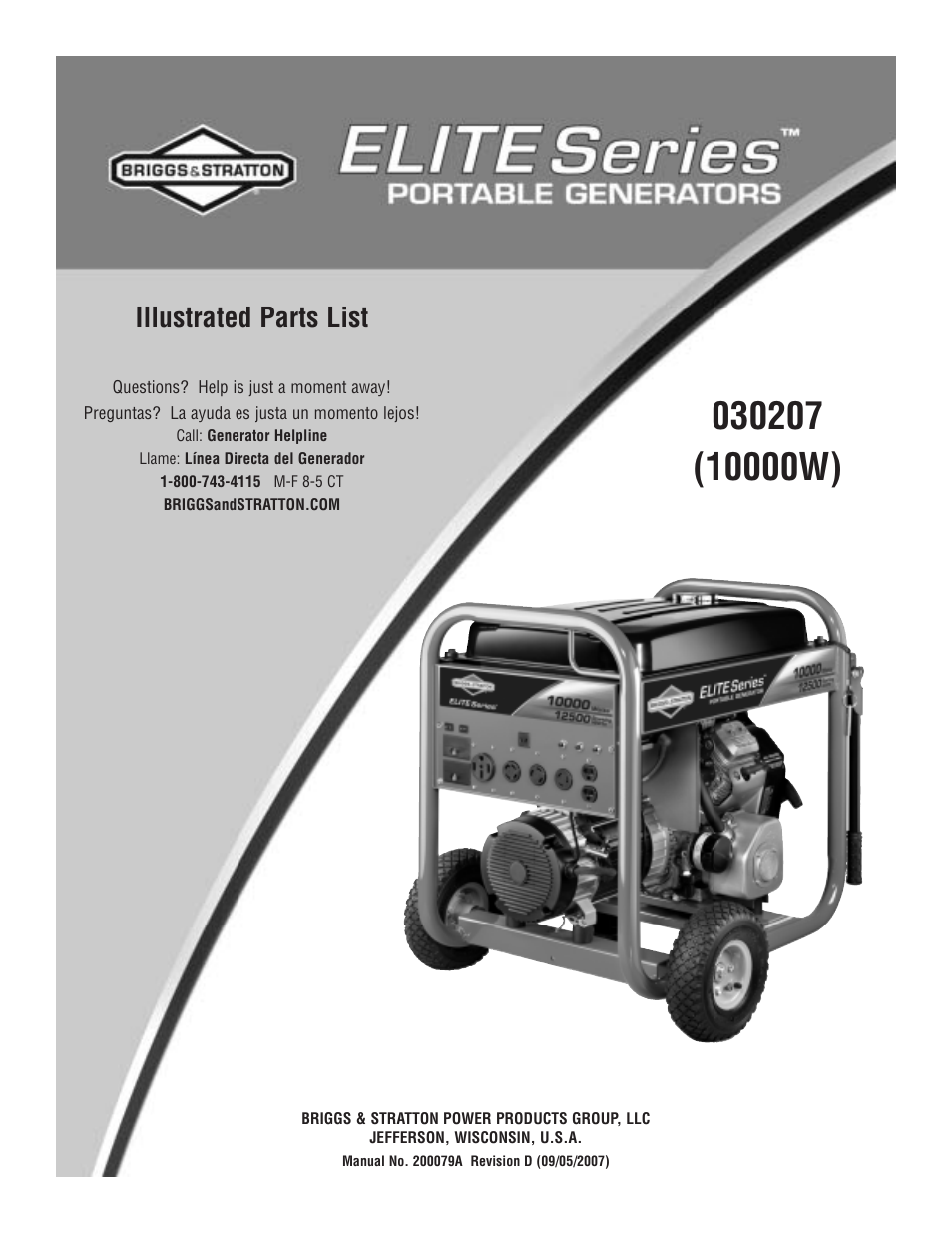 Briggs & Stratton 030207 User Manual | 6 pages