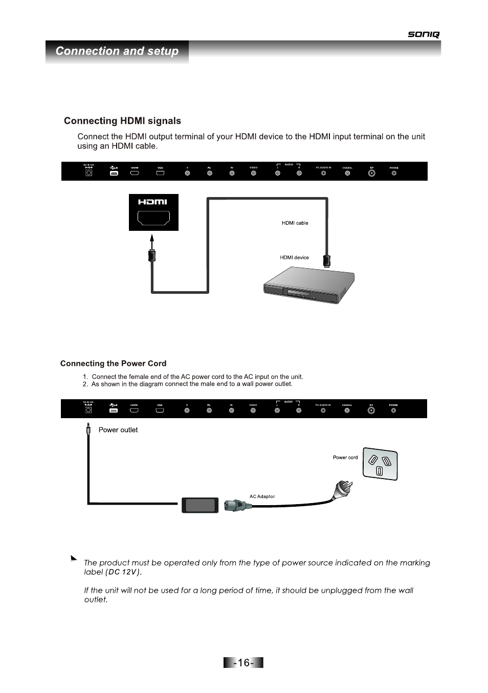 页面 17 | SONIQ L16V10B User Manual | Page 17 / 37
