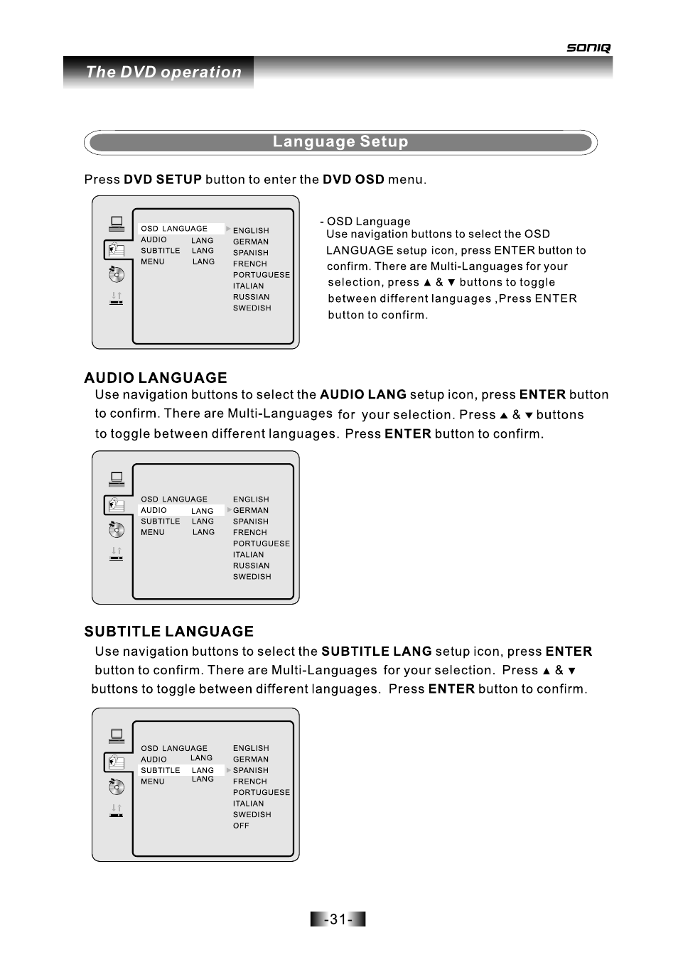 页面 32 | SONIQ L16V10B User Manual | Page 32 / 37