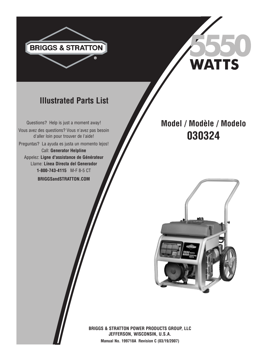 Briggs & Stratton 30324 User Manual | 5 pages