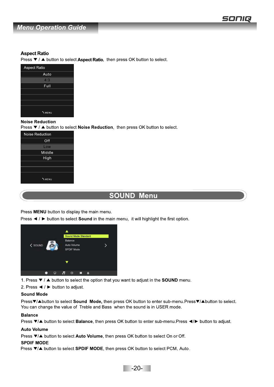 页面 22 | SONIQ L32V11B User Manual | Page 21 / 37