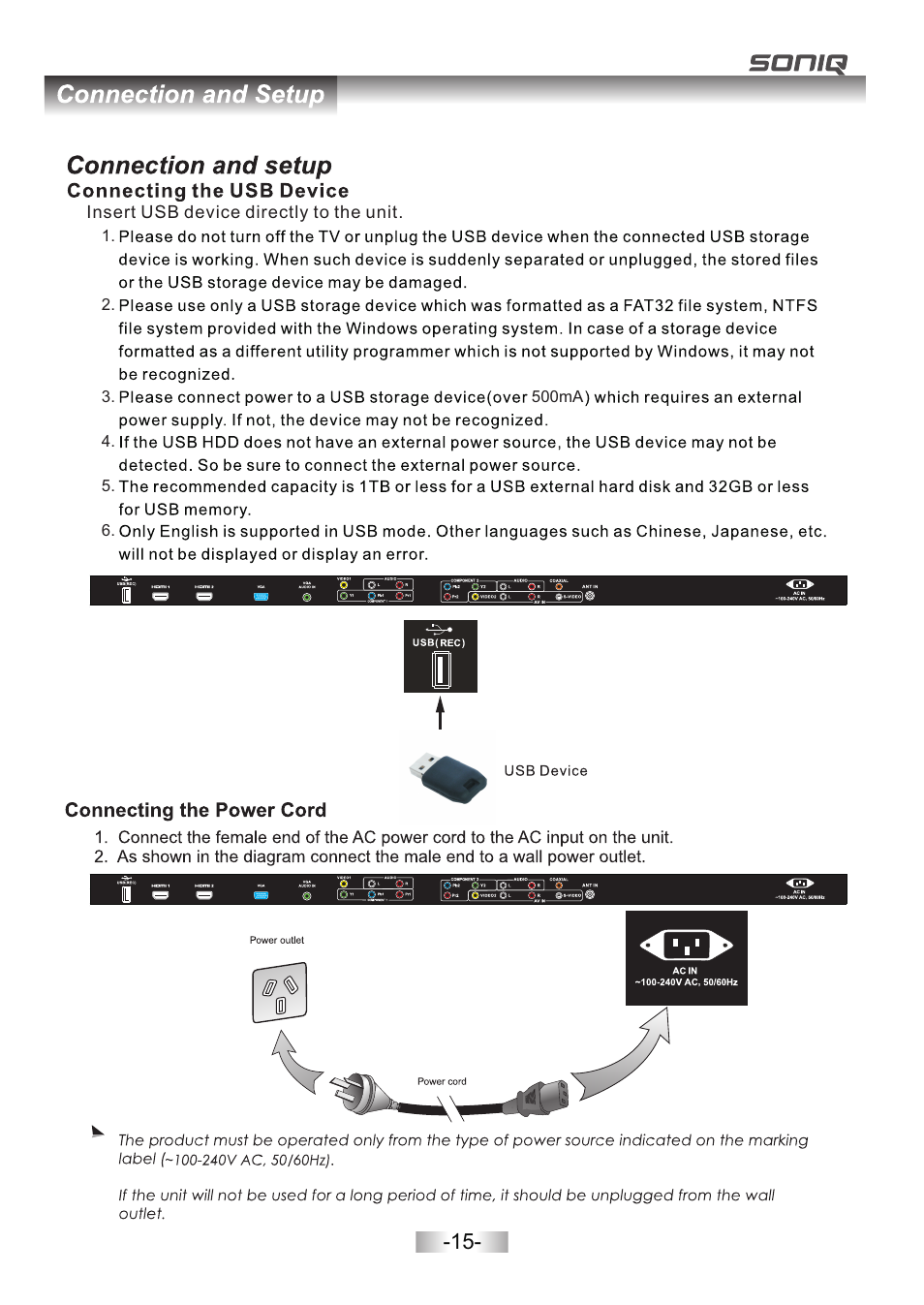页 17 | SONIQ L42V11A User Manual | Page 17 / 38