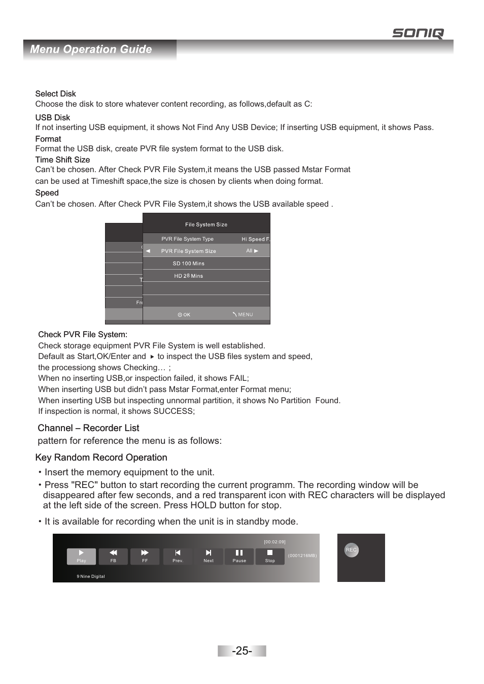 页 27, Key random record operation | SONIQ L42V11A User Manual | Page 27 / 38